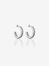Silver Swirl Hoops