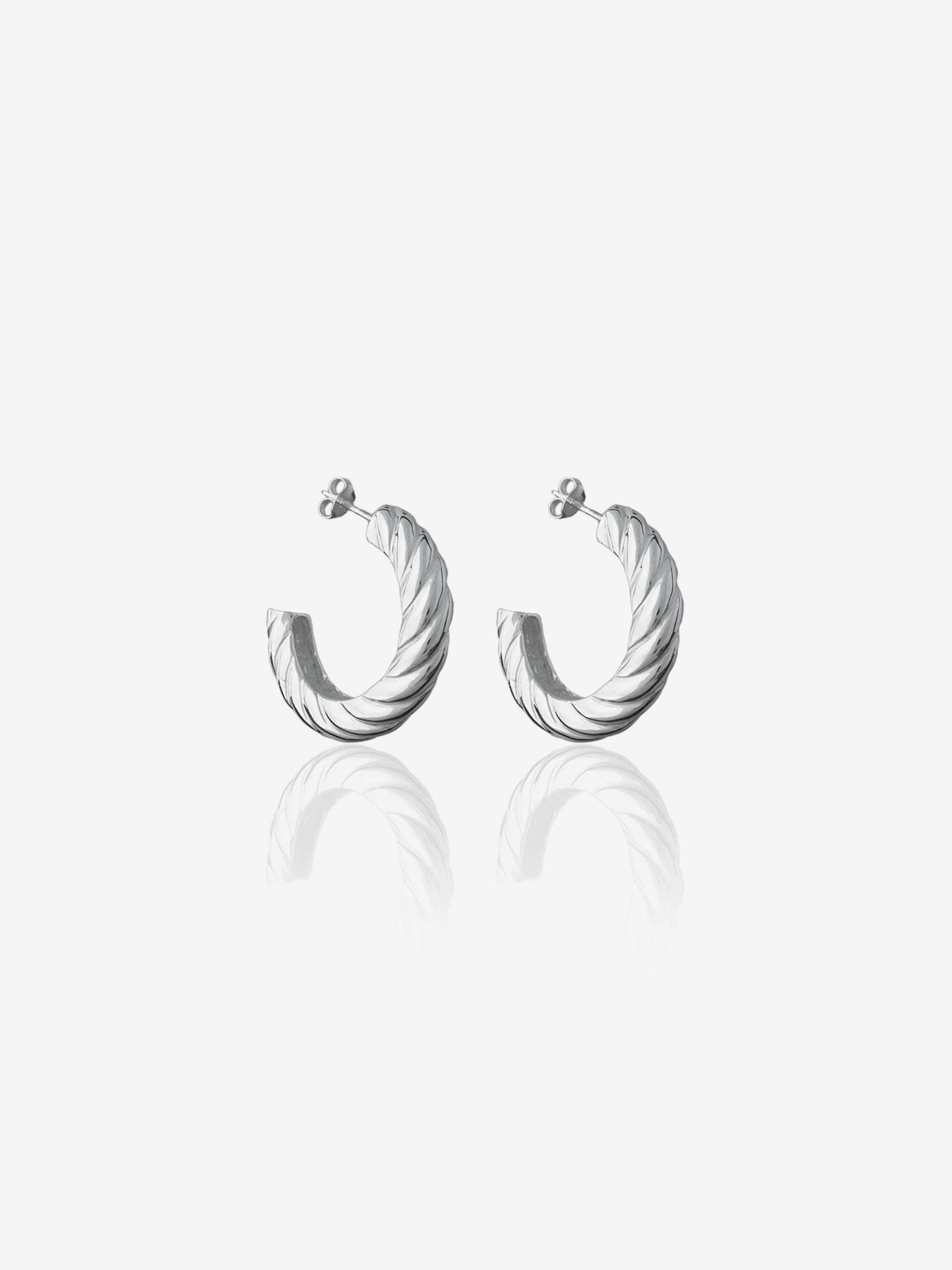 Silver Swirl Hoops